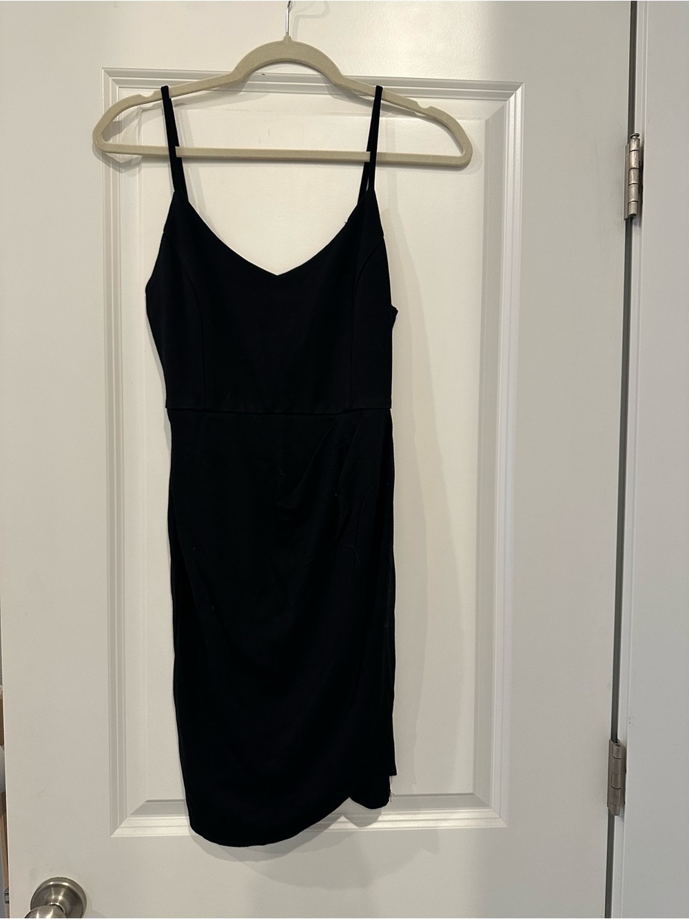 Sleek Black Spaghetti-Strap Mini Dress